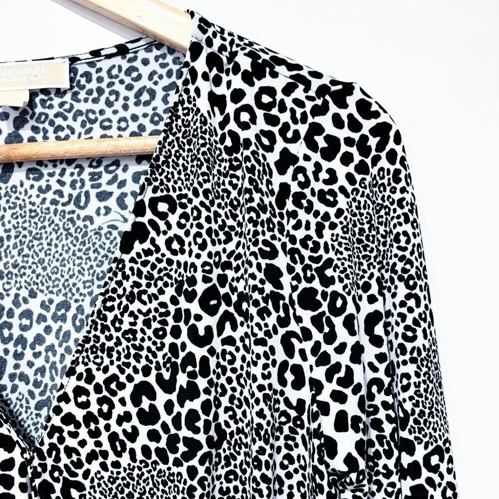 MICHAEL KORS Black & white Cheetah print ‎ top - Picture 7 of 8